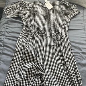 Asos Black Plaid Jumpsuit